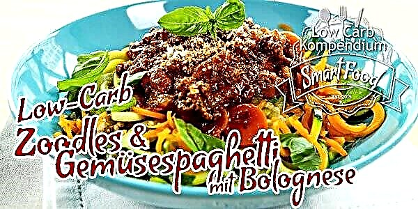 Ama-Zoodles - i-zucchini spaghetti kanye ne-spaghetti yemifino nge-bolognese sauce