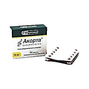 Tableta Acorta 10 dhe 20 mg: udhëzime për përdorim