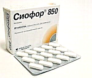 Diabetes diet pills Siofor 850: iloiloga o le leiloa o le mamafa