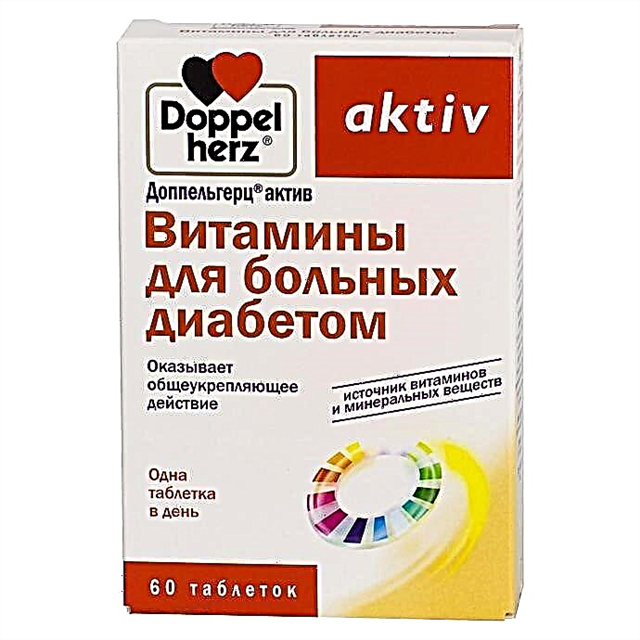 Vitamiene vir diabete Doppelherz Asset: resensies en prys, instruksies vir die gebruik van tablette